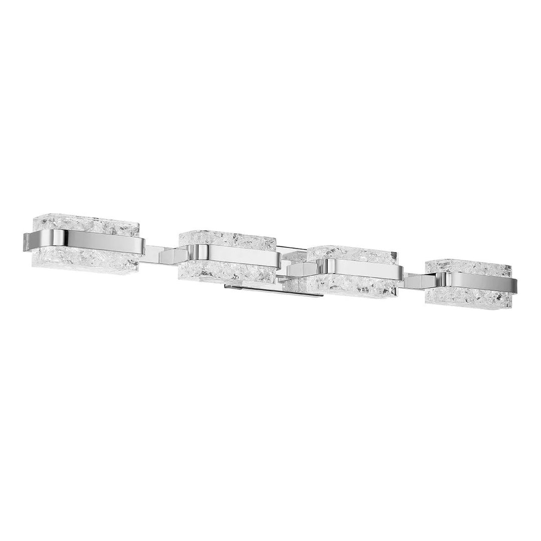 Polished nickel finish vanity light, by Modern Forms, for bathroom