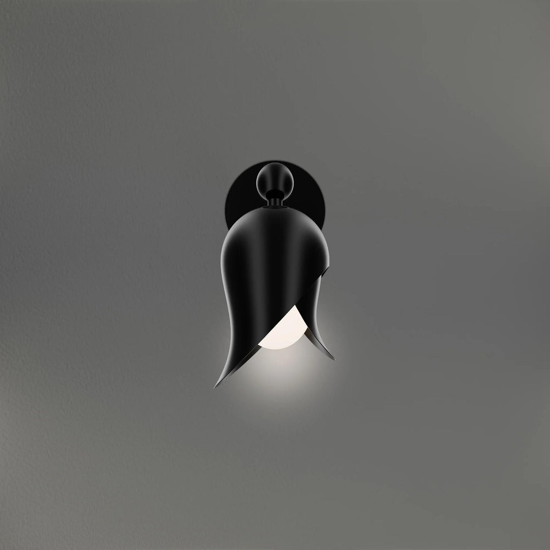 Polished black nickel/black finish wall sconce, by Modern Forms, for hallway or living room