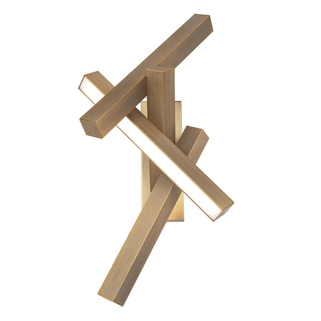 Aged brass finish wall sconce, by Modern Forms, for hallway or living room