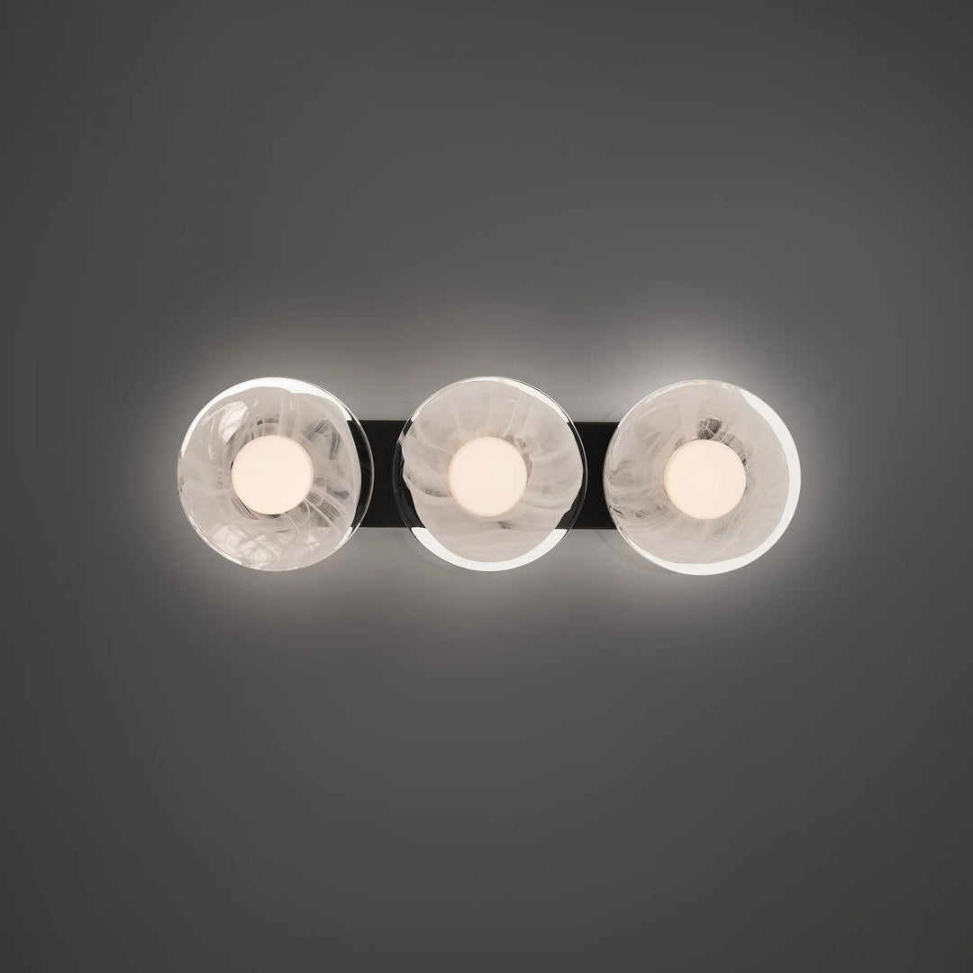 Black finish vanity light, by Modern Forms, for bathroom
