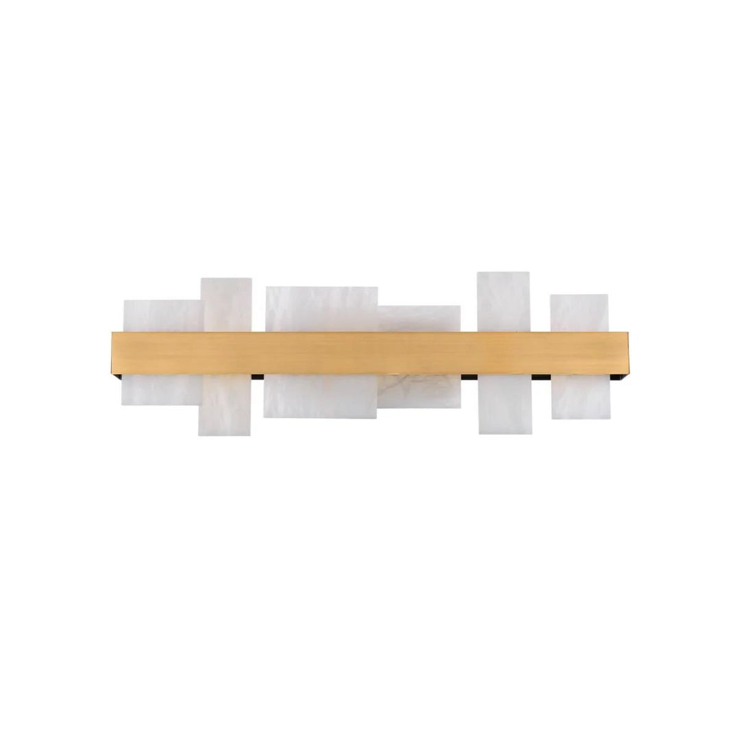 Aged brass finish vanity light, by Modern Forms, for bathroom