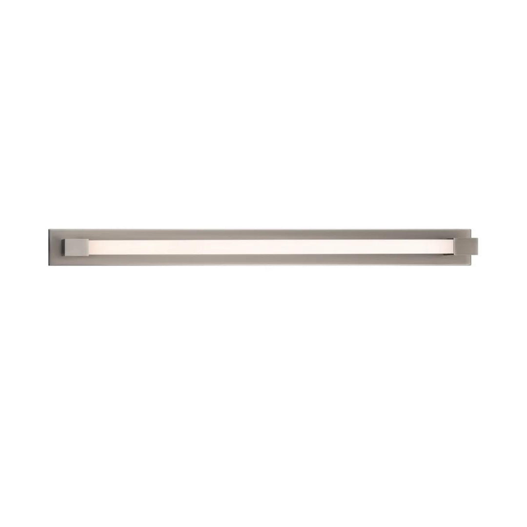 Brushed nickel finish vanity light, by Modern Forms, for bathroom