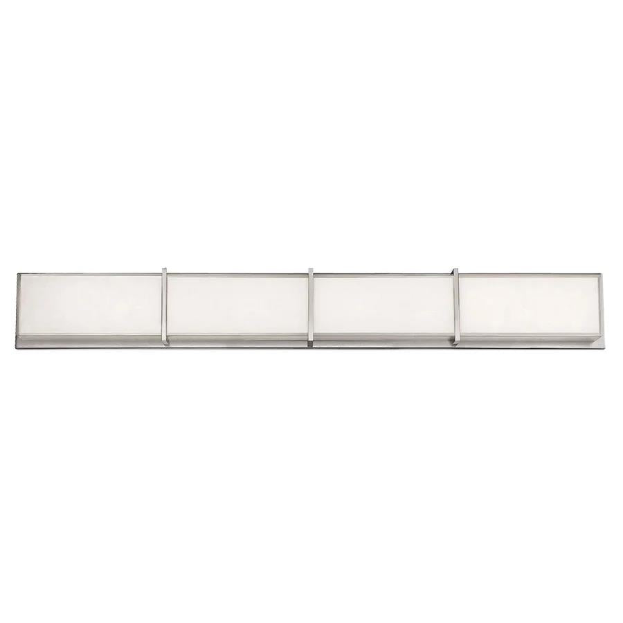 Brushed nickel finish vanity light, by Modern Forms, for bathroom