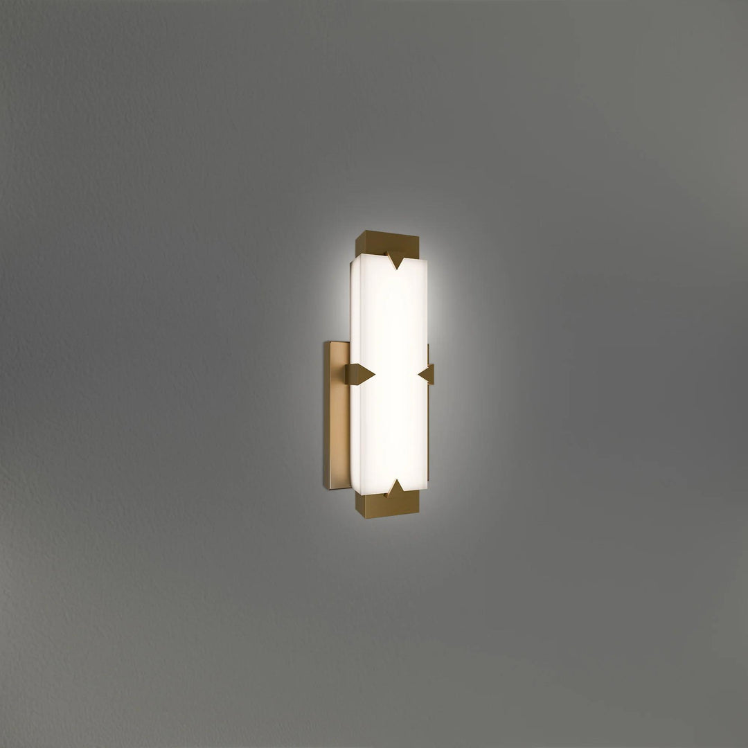 Aged brass finish wall sconce, by Modern Forms, for hallway or living room