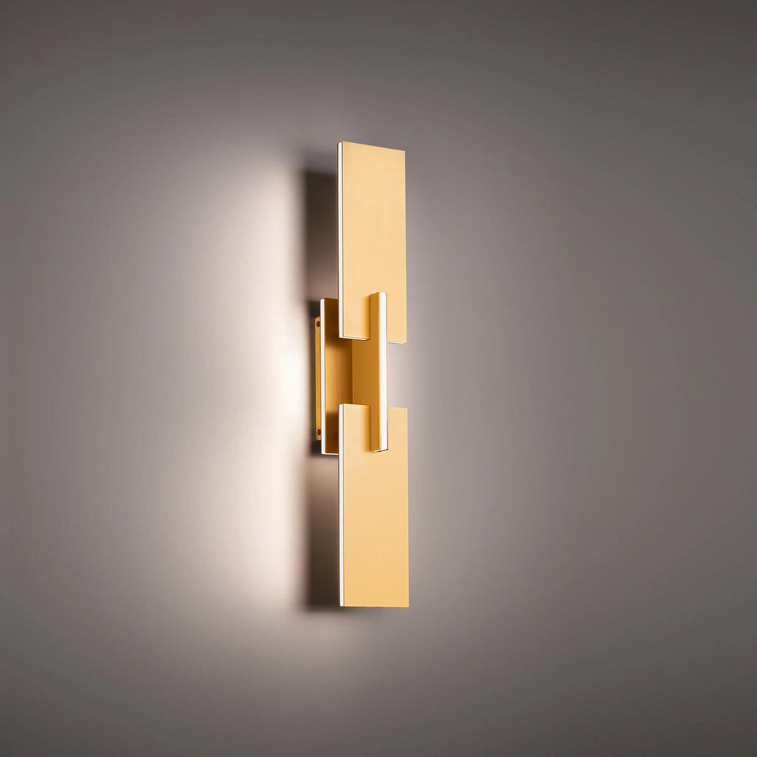 Aged brass finish wall sconce, by Modern Forms, for hallway or living room