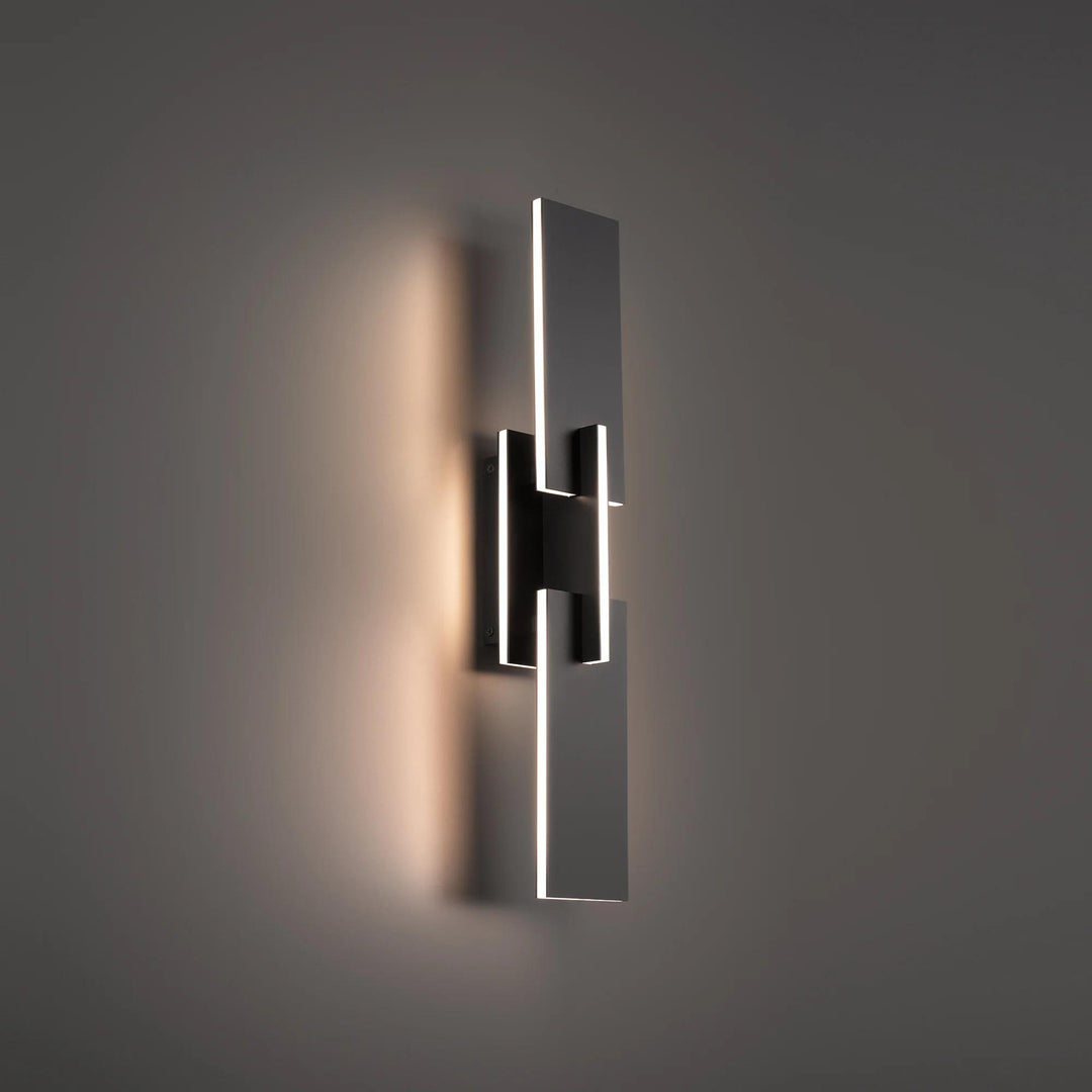 Black finish wall sconce, by Modern Forms, for hallway or living room