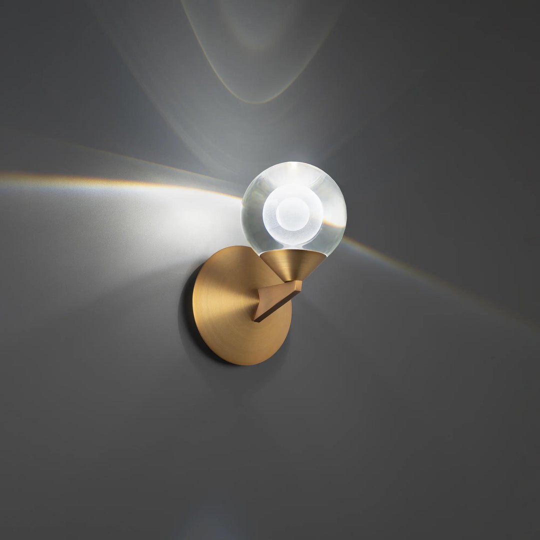 Aged brass finish wall sconce, by Modern Forms, for hallway or living room