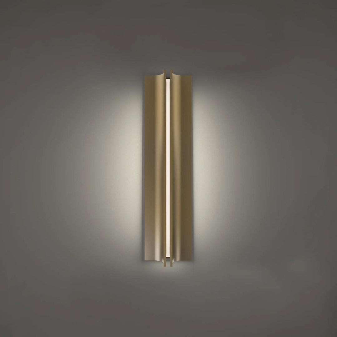 Aged brass finish wall sconce, by Modern Forms, for hallway or living room