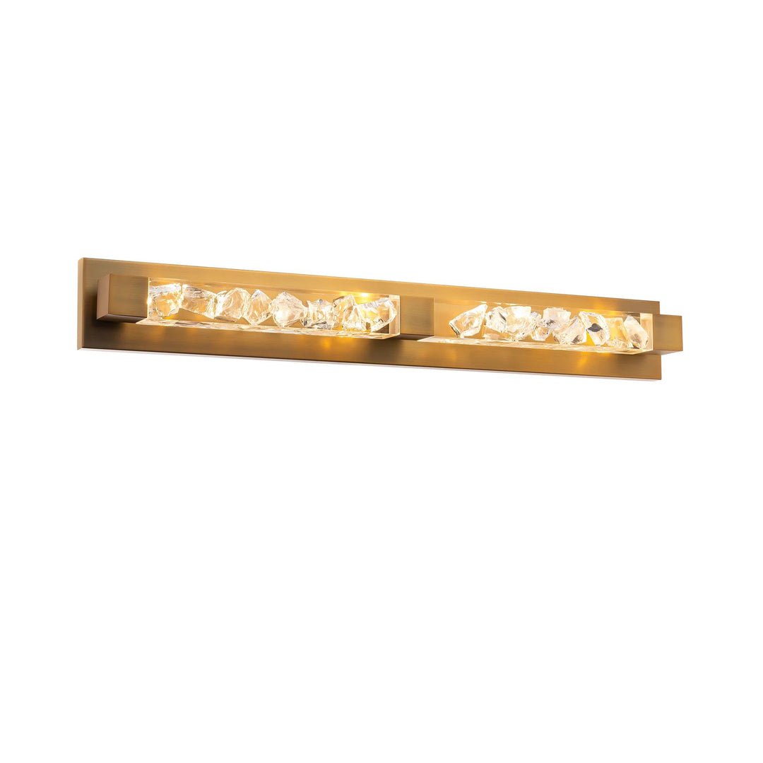 Aged brass finish vanity light, by Modern Forms, for bathroom