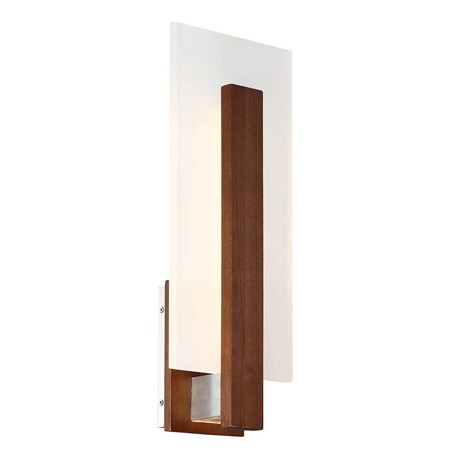 Dark walnut finish wall sconce, by Modern Forms, for hallway or living room