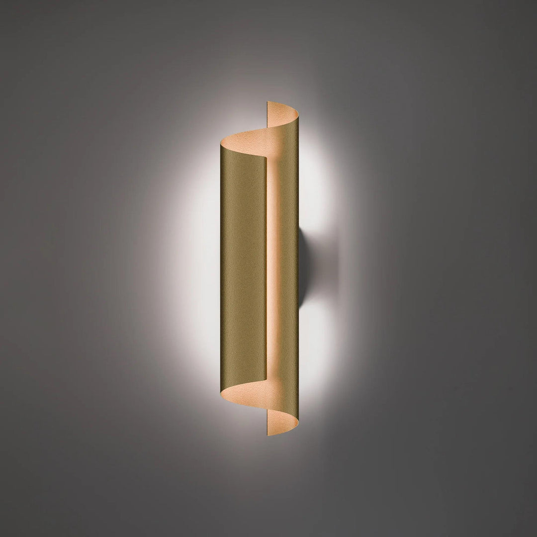 Aged brass finish wall sconce, by Modern Forms, for hallway or living room