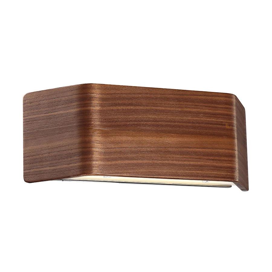 Dark walnut finish wall sconce, by Modern Forms, for hallway or living room