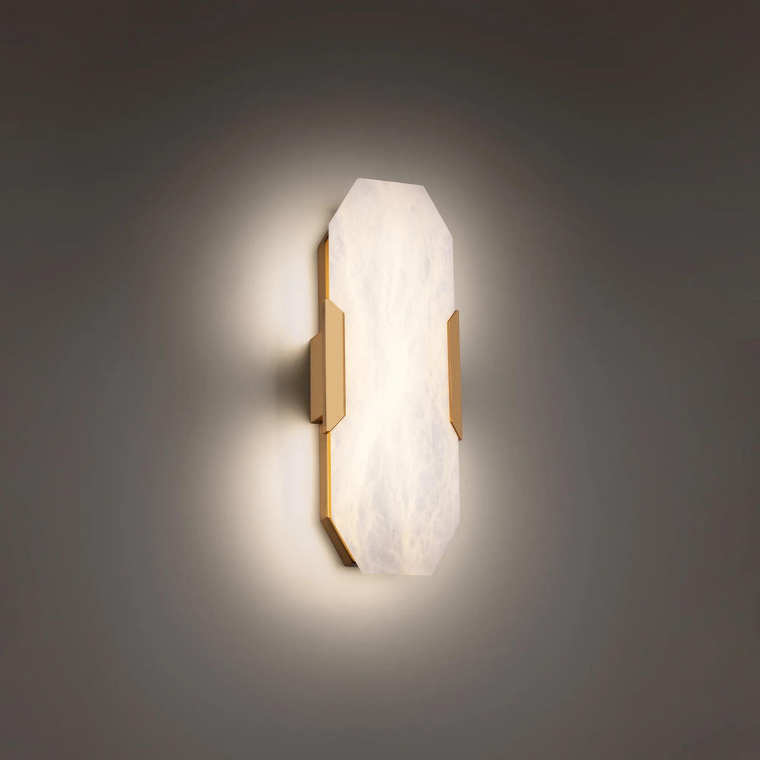 Aged brass finish wall sconce, by Modern Forms, for hallway or living room