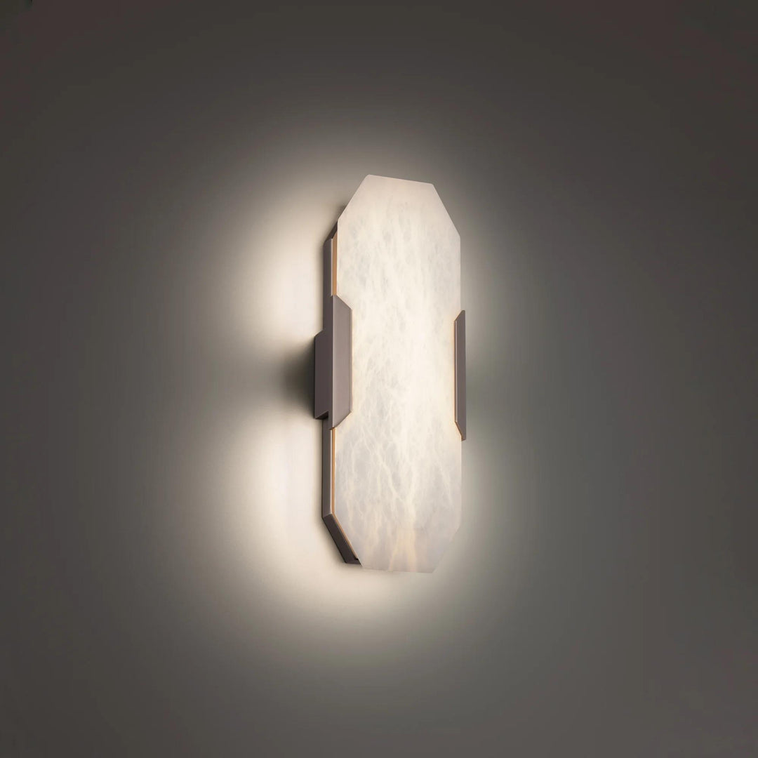Antique nickel finish wall sconce, by Modern Forms, for hallway or living room