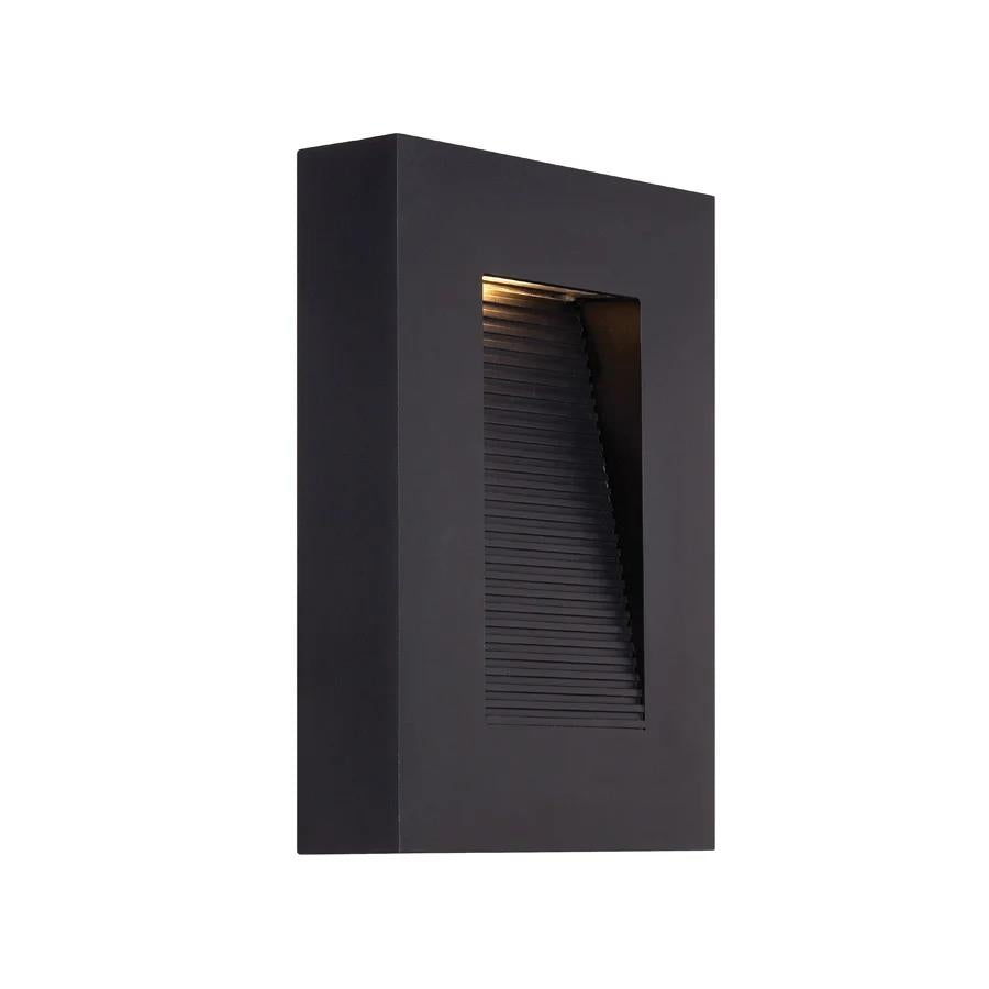 Black finish wall sconce, by Modern Forms, for hallway or living room