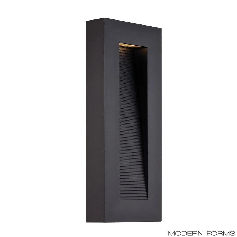 Black finish wall sconce, by Modern Forms, for hallway or living room