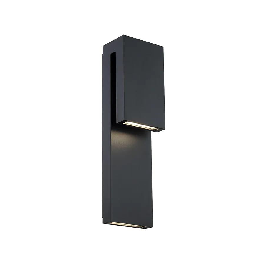 Black finish wall sconce, by Modern Forms, for hallway or living room