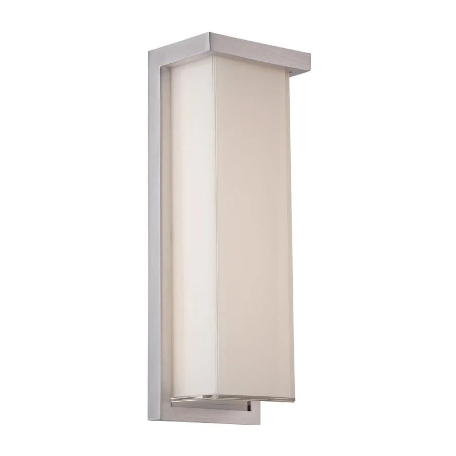Brushed aluminum finish wall sconce, by Modern Forms, for hallway or living room