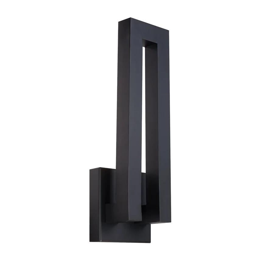 Black finish wall sconce, by Modern Forms, for hallway or living room
