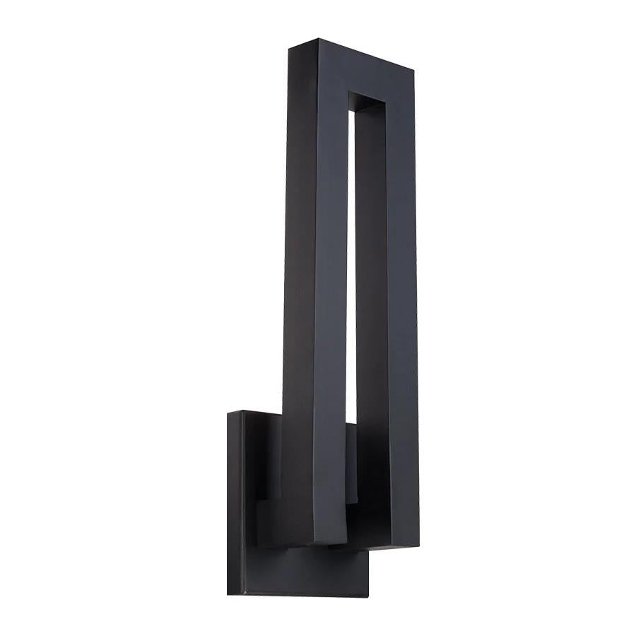 Black finish wall sconce, by Modern Forms, for hallway or living room