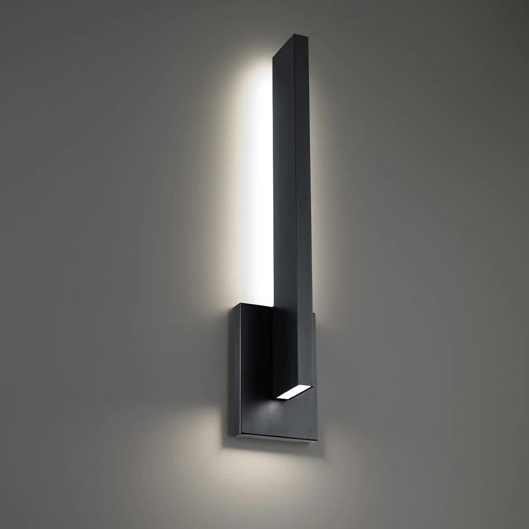 Black finish wall sconce, by Modern Forms, for hallway or living room