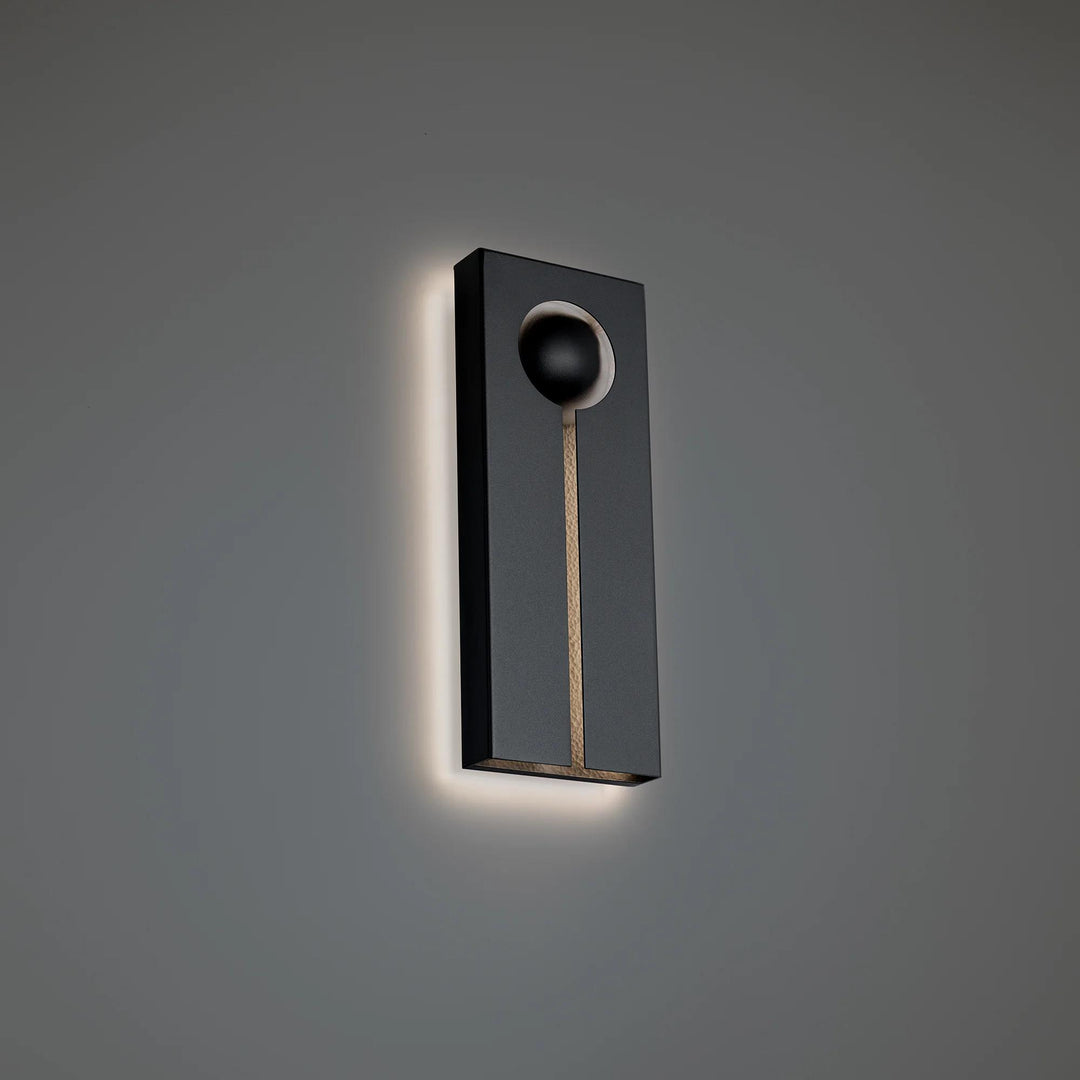 Black/textured brushed nickel finish wall sconce, by Modern Forms, for hallway or living room