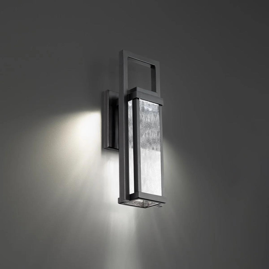 Black finish wall sconce, by Modern Forms, for hallway or living room