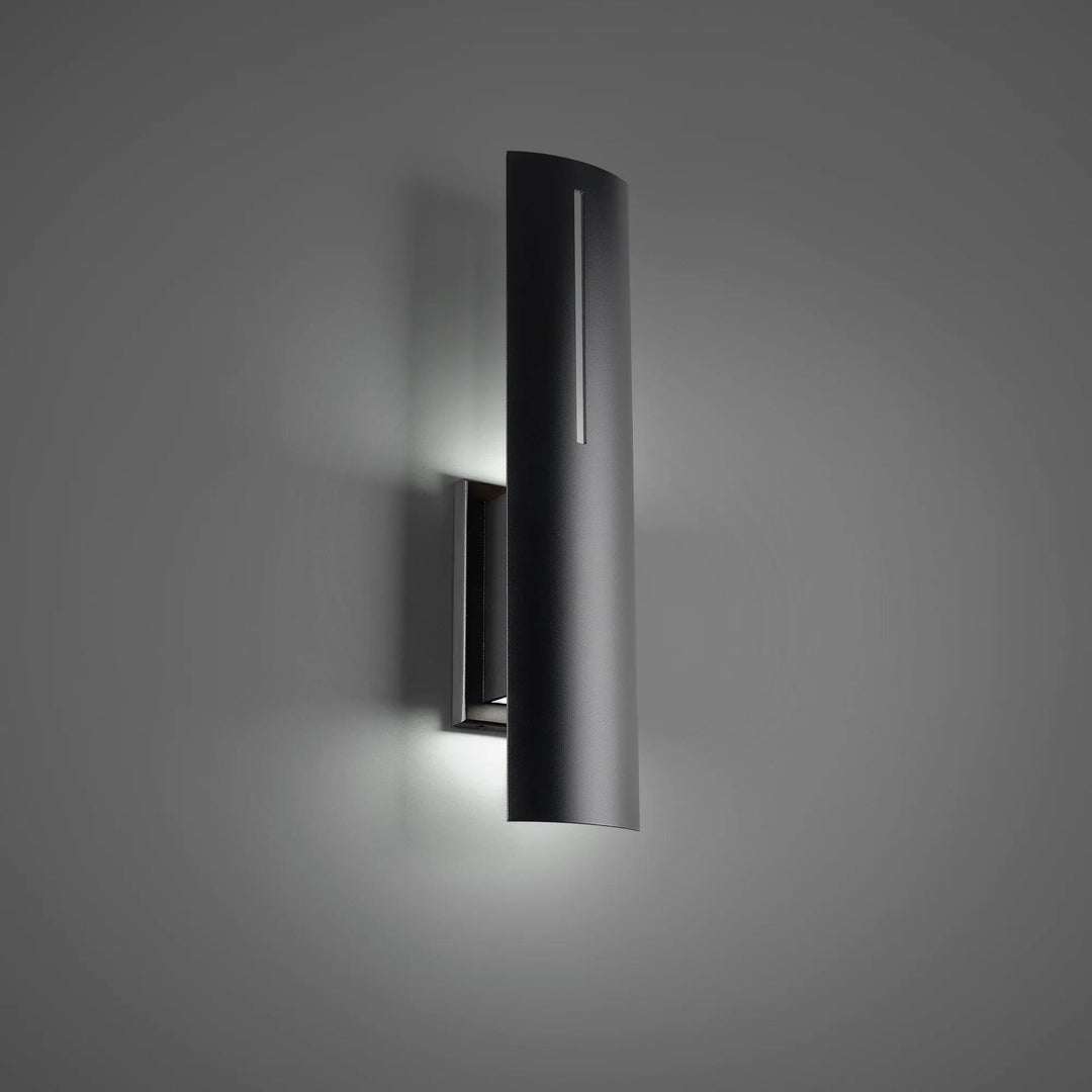 Black finish wall sconce, by Modern Forms, for hallway or living room