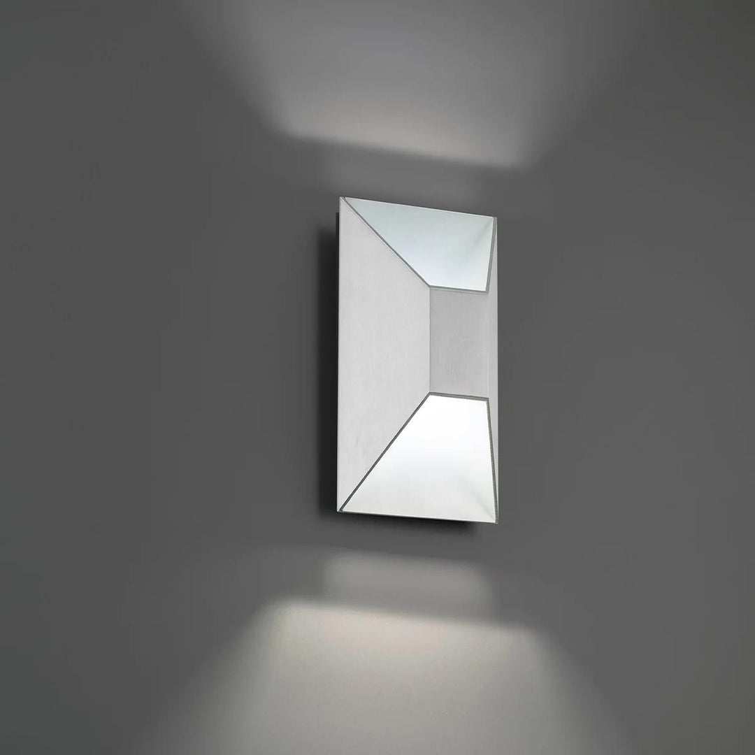 Brushed aluminum finish wall sconce, by Modern Forms, for hallway or living room