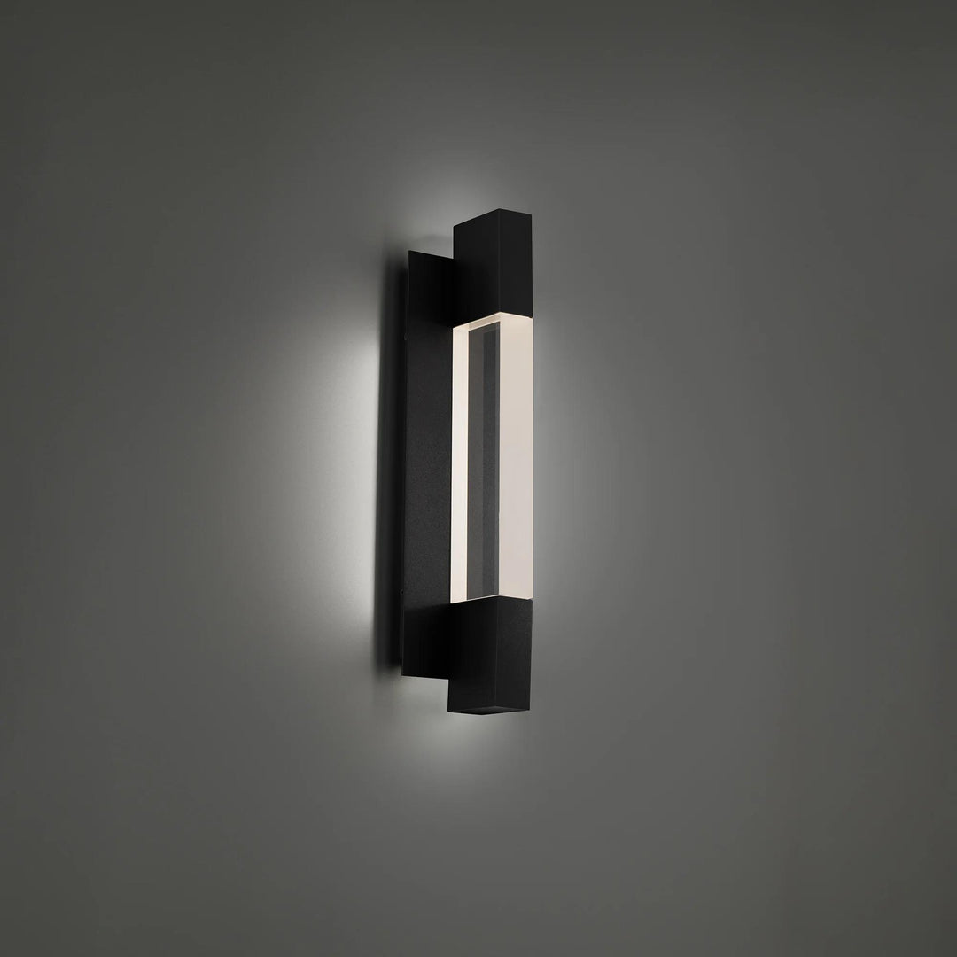 Black finish wall sconce, by Modern Forms, for hallway or living room