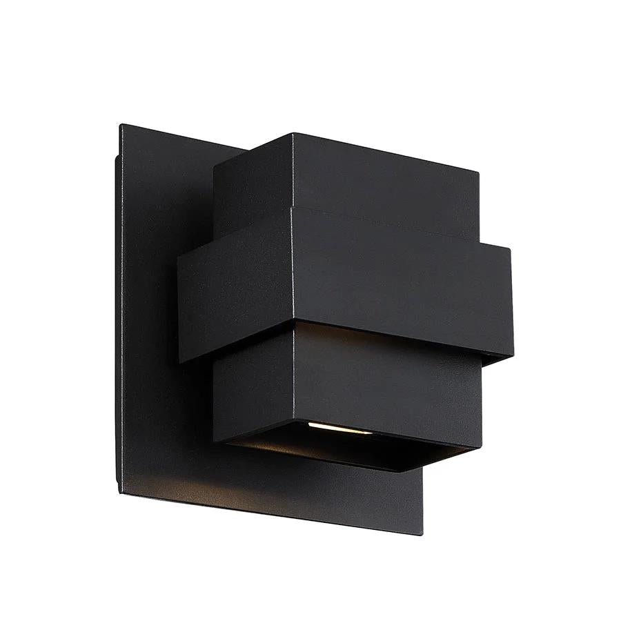 Black finish wall sconce, by Modern Forms, for hallway or living room