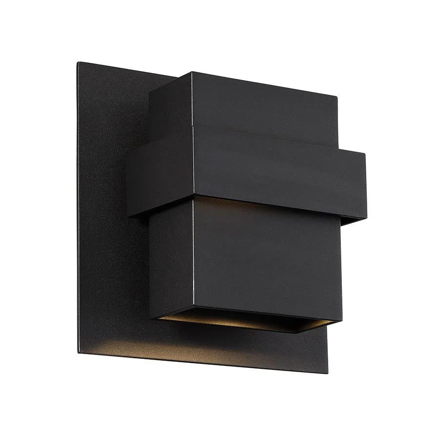 Black finish wall sconce, by Modern Forms, for hallway or living room