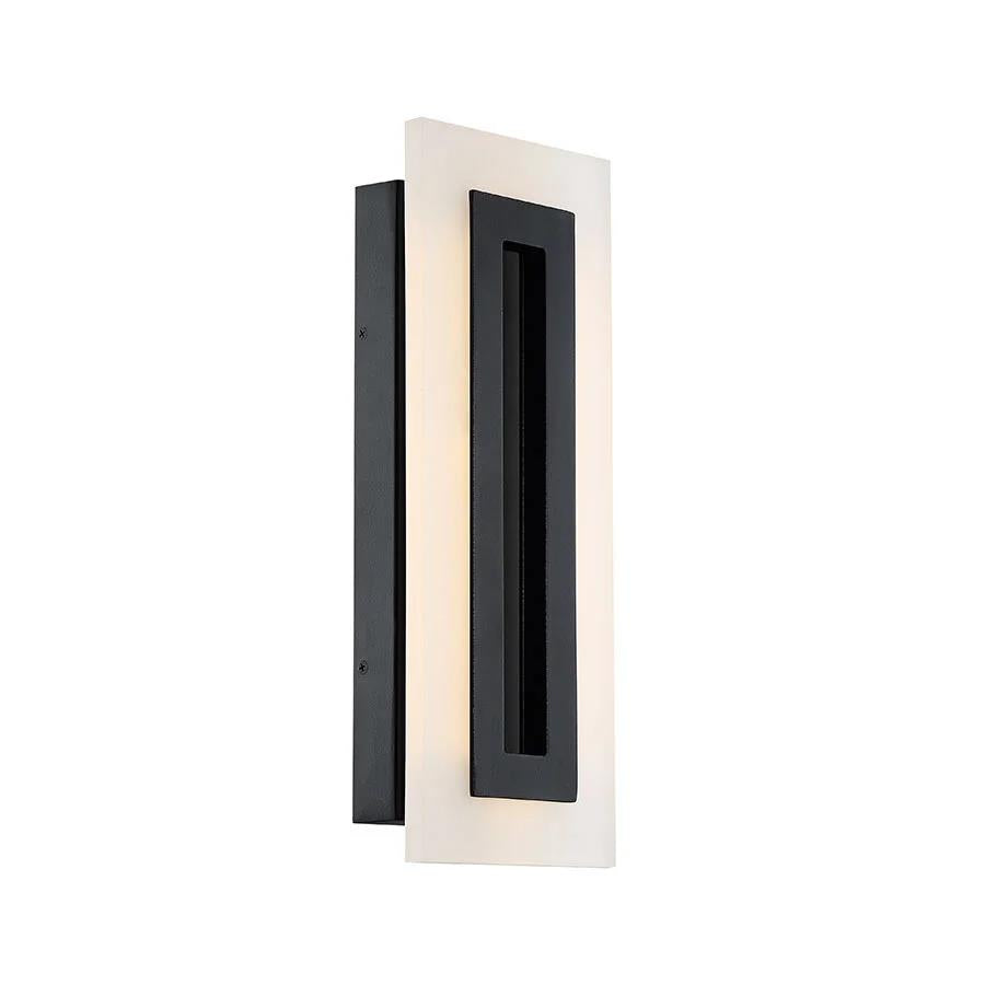 Black finish wall sconce, by Modern Forms, for hallway or living room