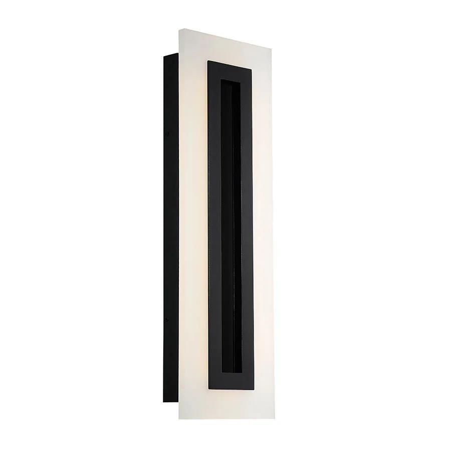 Black finish wall sconce, by Modern Forms, for hallway or living room