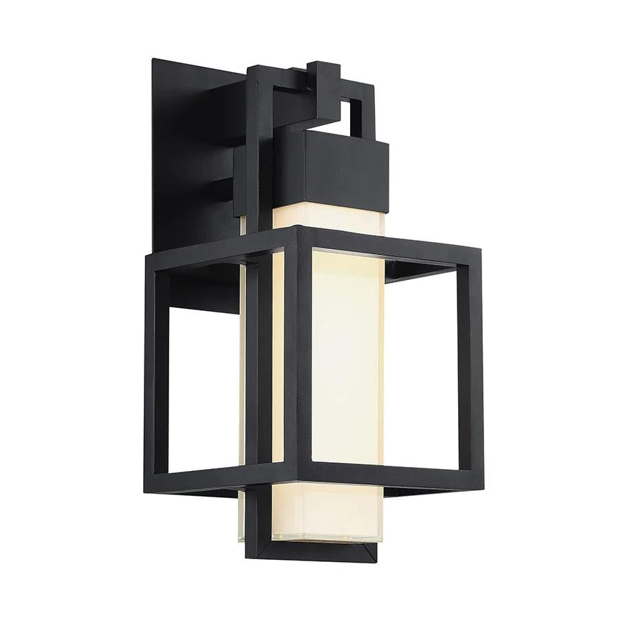 Black finish wall sconce, by Modern Forms, for hallway or living room