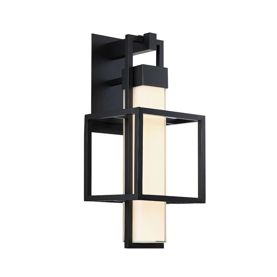 Black finish wall sconce, by Modern Forms, for hallway or living room