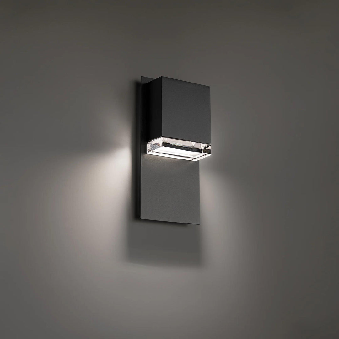 Black finish wall sconce, by Modern Forms, for hallway or living room