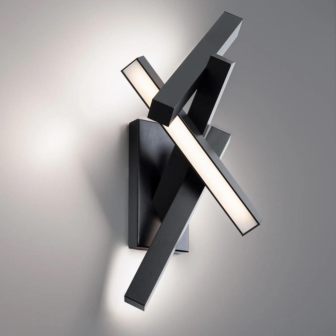 Black finish wall sconce, by Modern Forms, for hallway or living room