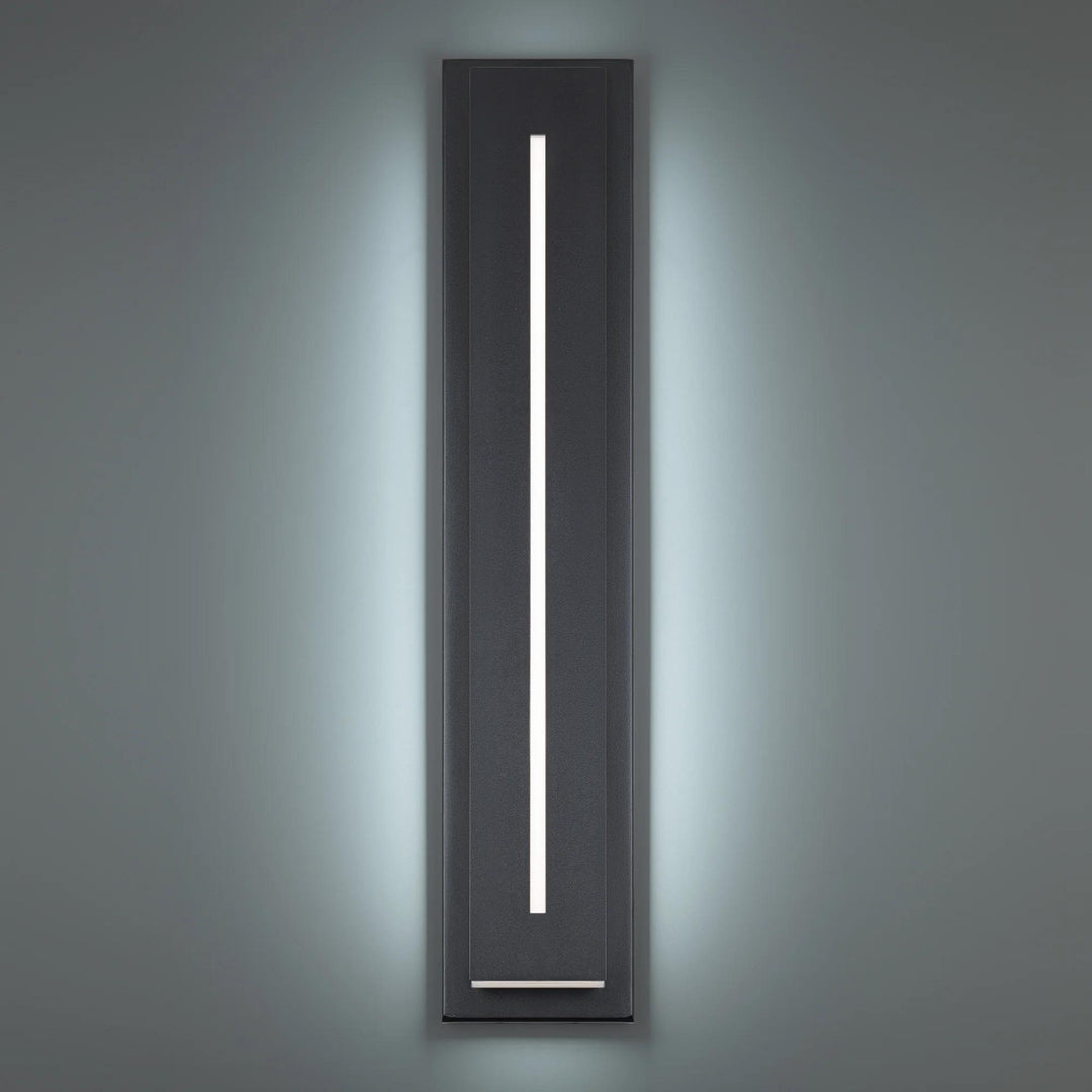 Black finish wall sconce, by Modern Forms, for hallway or living room