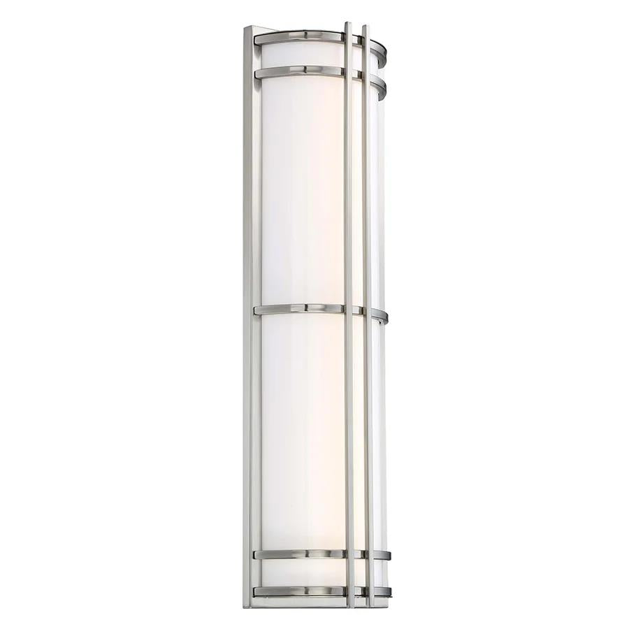 Stainless steel finish wall sconce, by Modern Forms, for hallway or living room