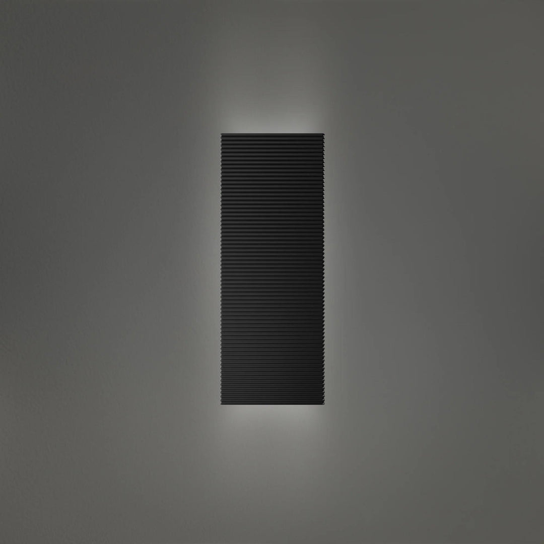 Black finish wall sconce, by Modern Forms, for hallway or living room