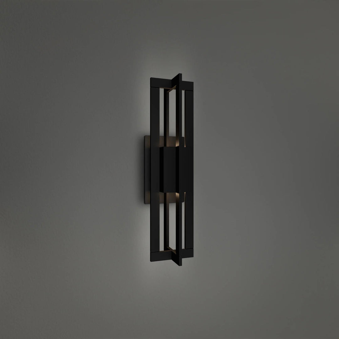 Black finish wall sconce, by Modern Forms, for hallway or living room