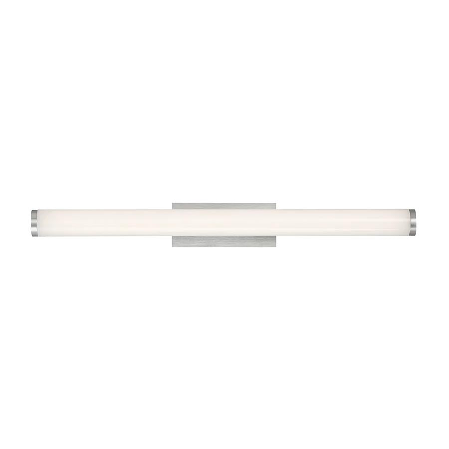 Brushed aluminum finish wall sconce, by Modern Forms, for hallway or living room