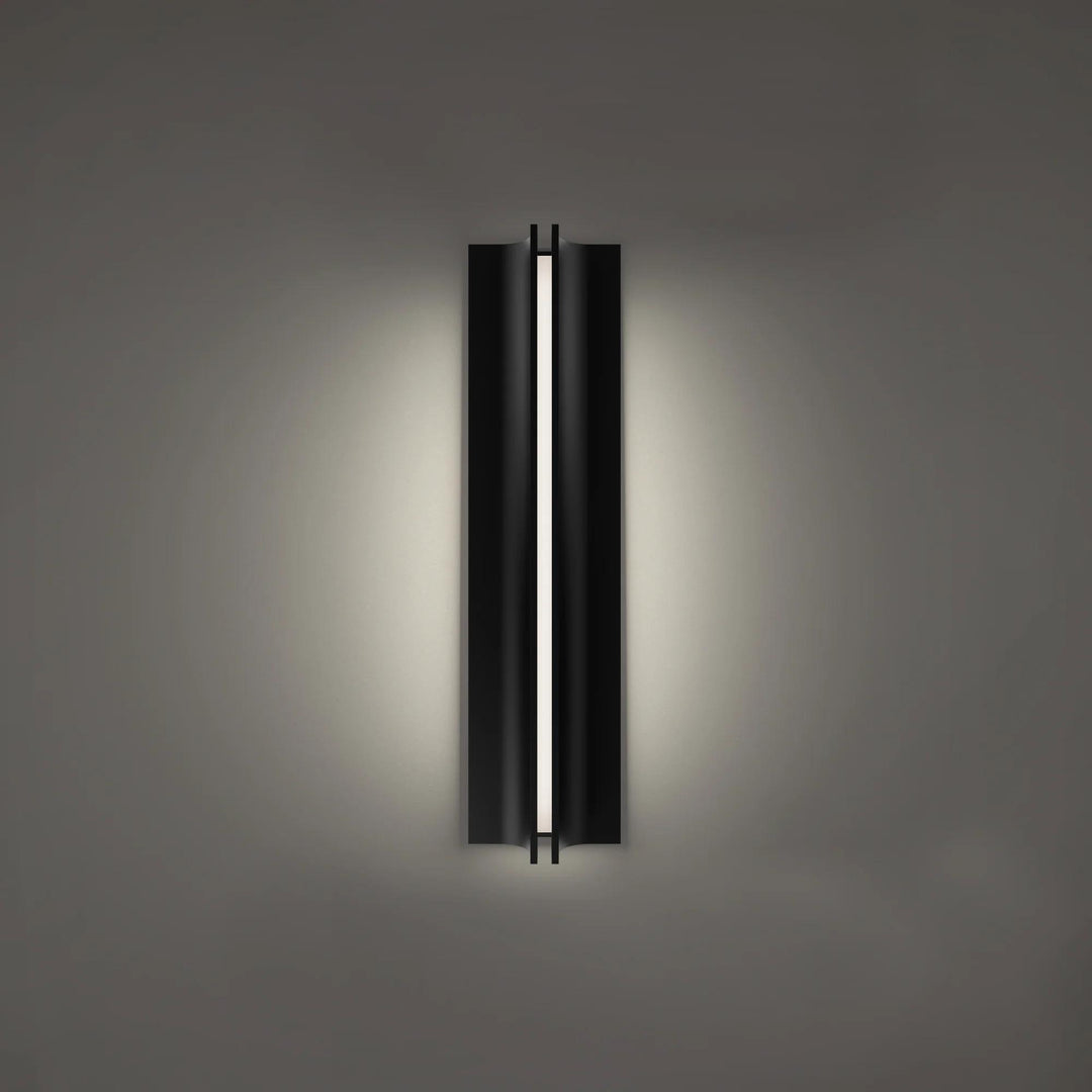 Black finish wall sconce, by Modern Forms, for hallway or living room