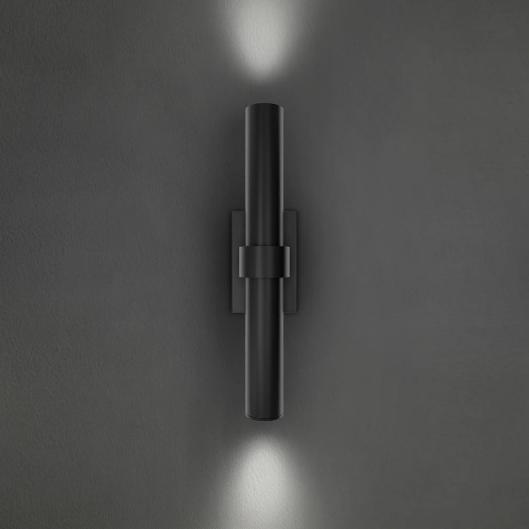 Black finish wall sconce, by Modern Forms, for hallway or living room