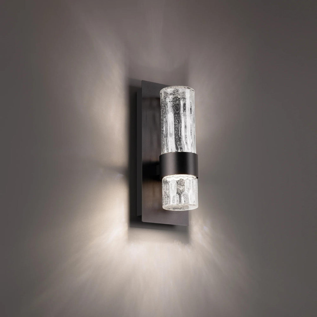 Black finish wall sconce, by Modern Forms, for hallway or living room