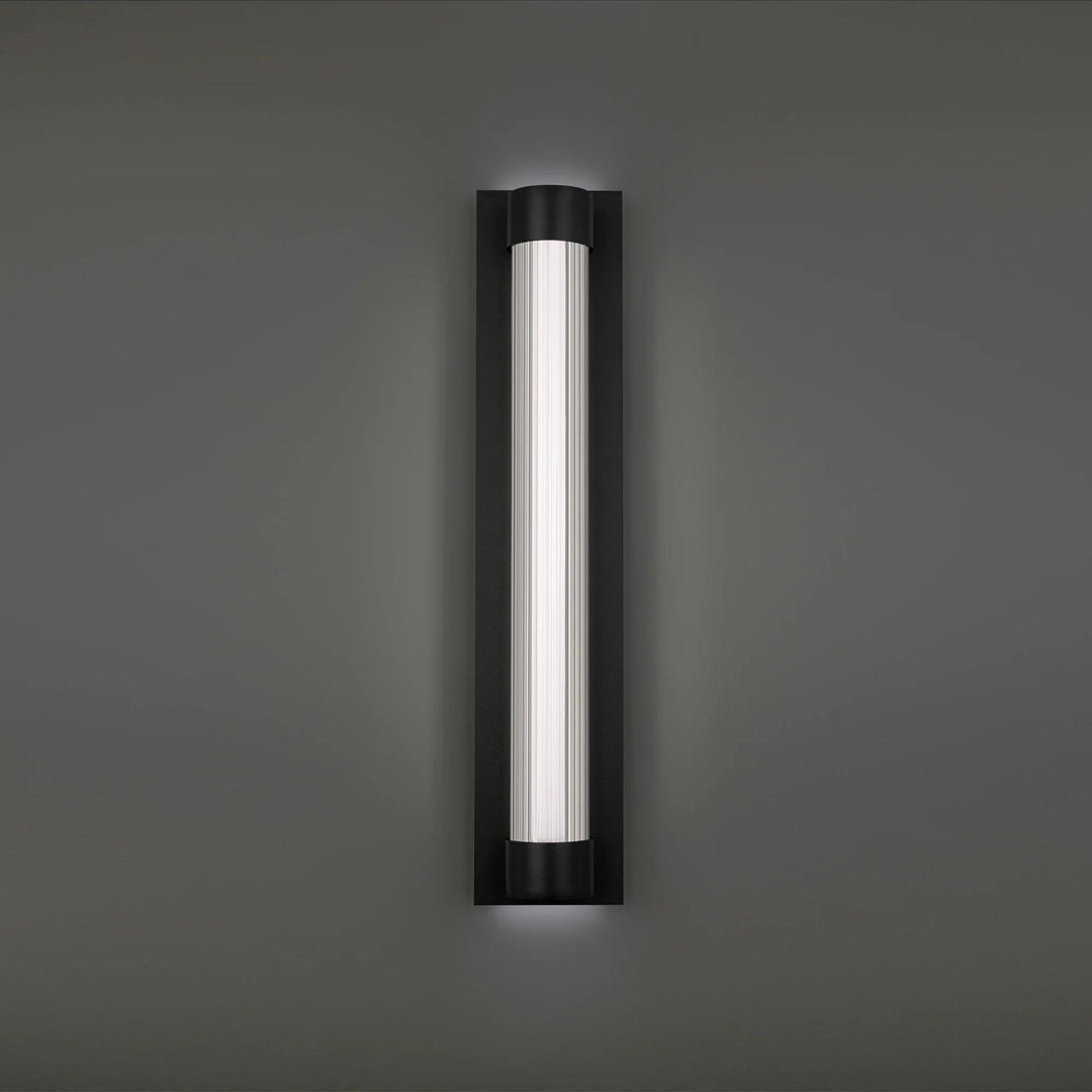 Black finish wall sconce, by Modern Forms, for hallway or living room