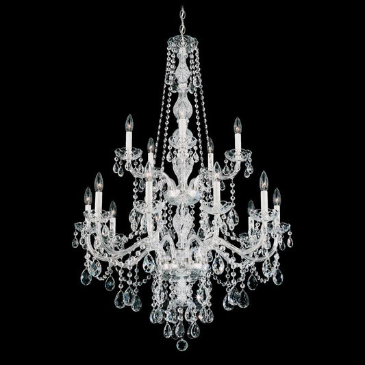Polished silver chandelier, by Schonbek