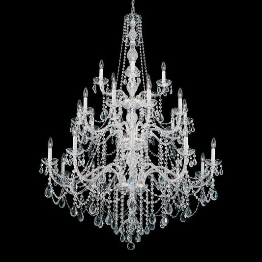 Polished silver chandelier, by Schonbek