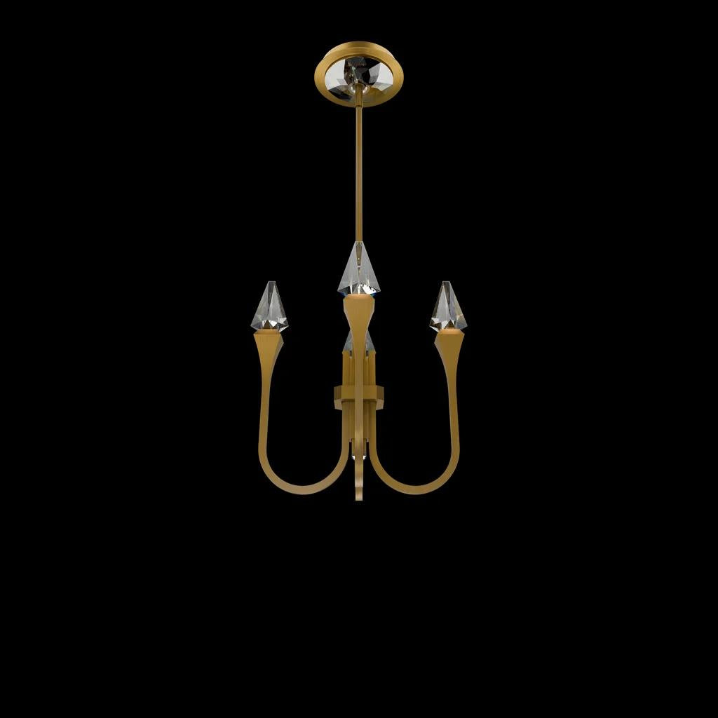 Aged brass pendant light, by Schonbek, for kitchen island or dining